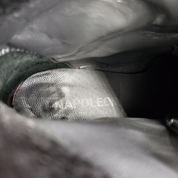 Napoleoni Boots Women EU 39 Black Lace Up Wool Leather Block Heel Made In Italy - Picture 3 of 13